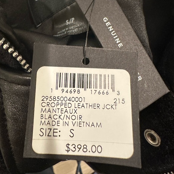 Club Monaco Cropped Leather Jacket - Picture 7 of 13